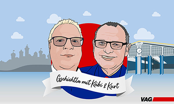 Anfangsgrafik mit gezeichneten Köpfen von Thomas Kübler und Kurt Gottschalk - Bild: Elmografico