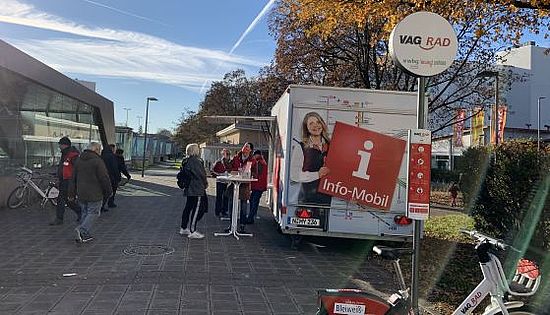Das Info-Mobil an einer VAG_Rad-Station Das Info-Mobil an einer VAG_Rad-Station