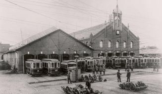 Das Straßenbahndepot in der Fürther Straße von 1905