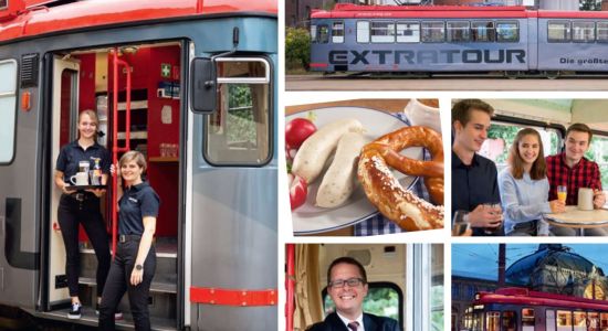 Collage Impressionen des Weißwurstfrühstücks in der EXTRATOUR