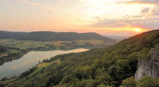 Happurger Stausee bei Sonnenuntergang