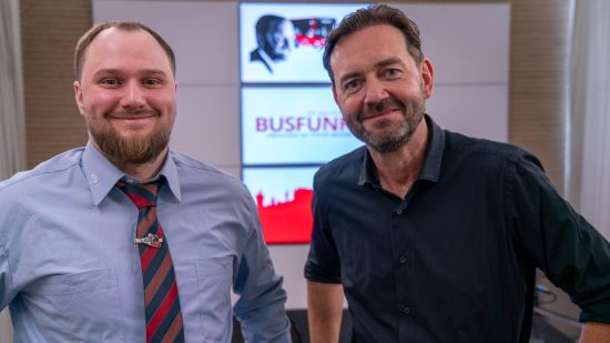 Georg Ischuk und Stefan Meixner im Busfunk-Studio